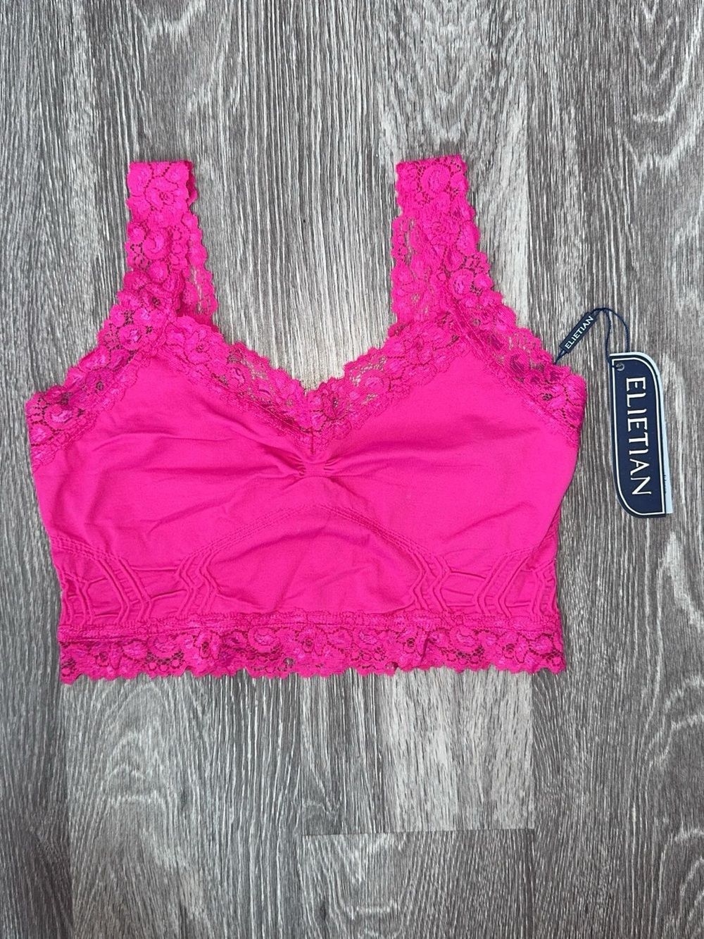 elietian lace-trim wireless bralette